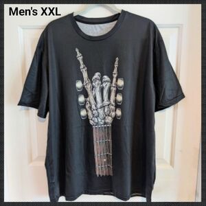 XXL Graphic Shirt, Rock-and-roll, Metal Skull Polyester Guitar Black